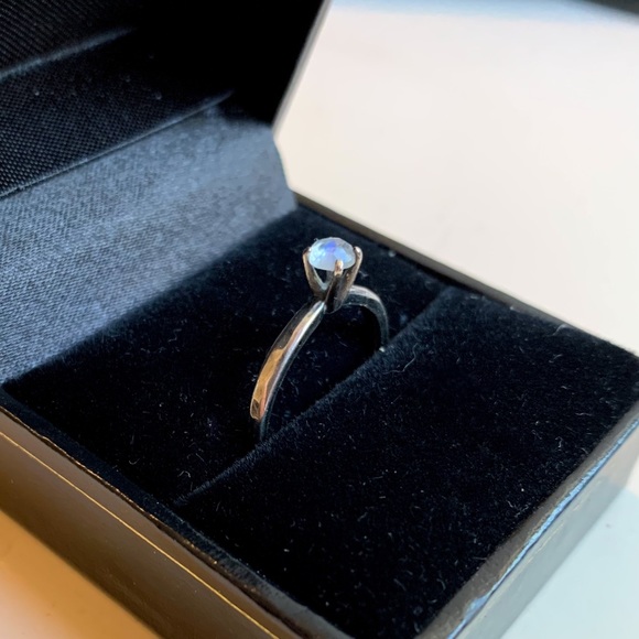 Flying Fox Arts Jewelry - Moonstone ring in oxidized sterling silver by indie jewelry designer